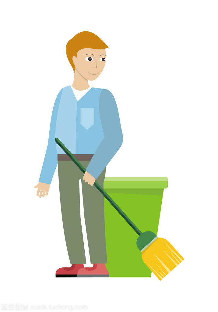 在平面設(shè)計(jì)中的清洗服務(wù)概念向量